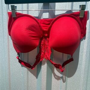 Victoria's Secret Red Lace-Back Bra